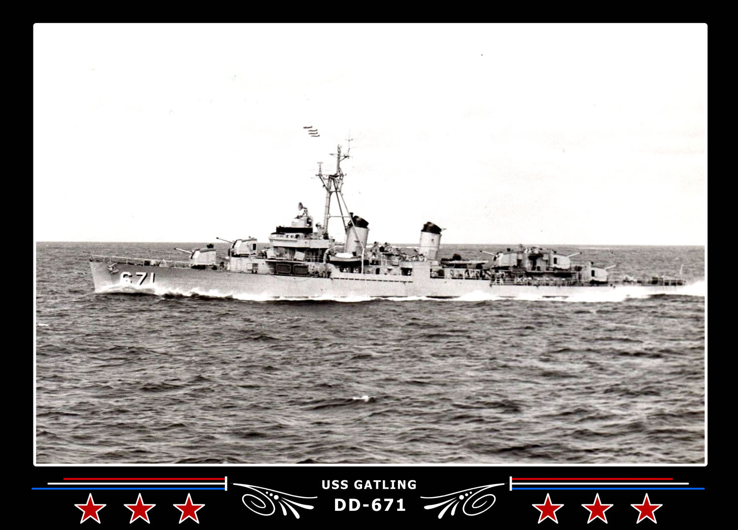 USS Gatling DD-671 Canvas Photo Print