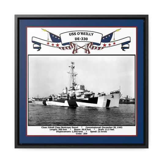 USS Oreilly DE-330 Navy Floating Frame Photo Front View