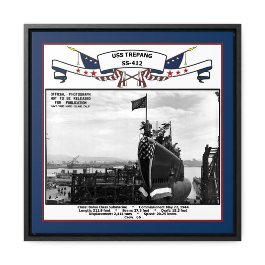 USS Trepang SS-412 Navy Floating Frame Photo Front View