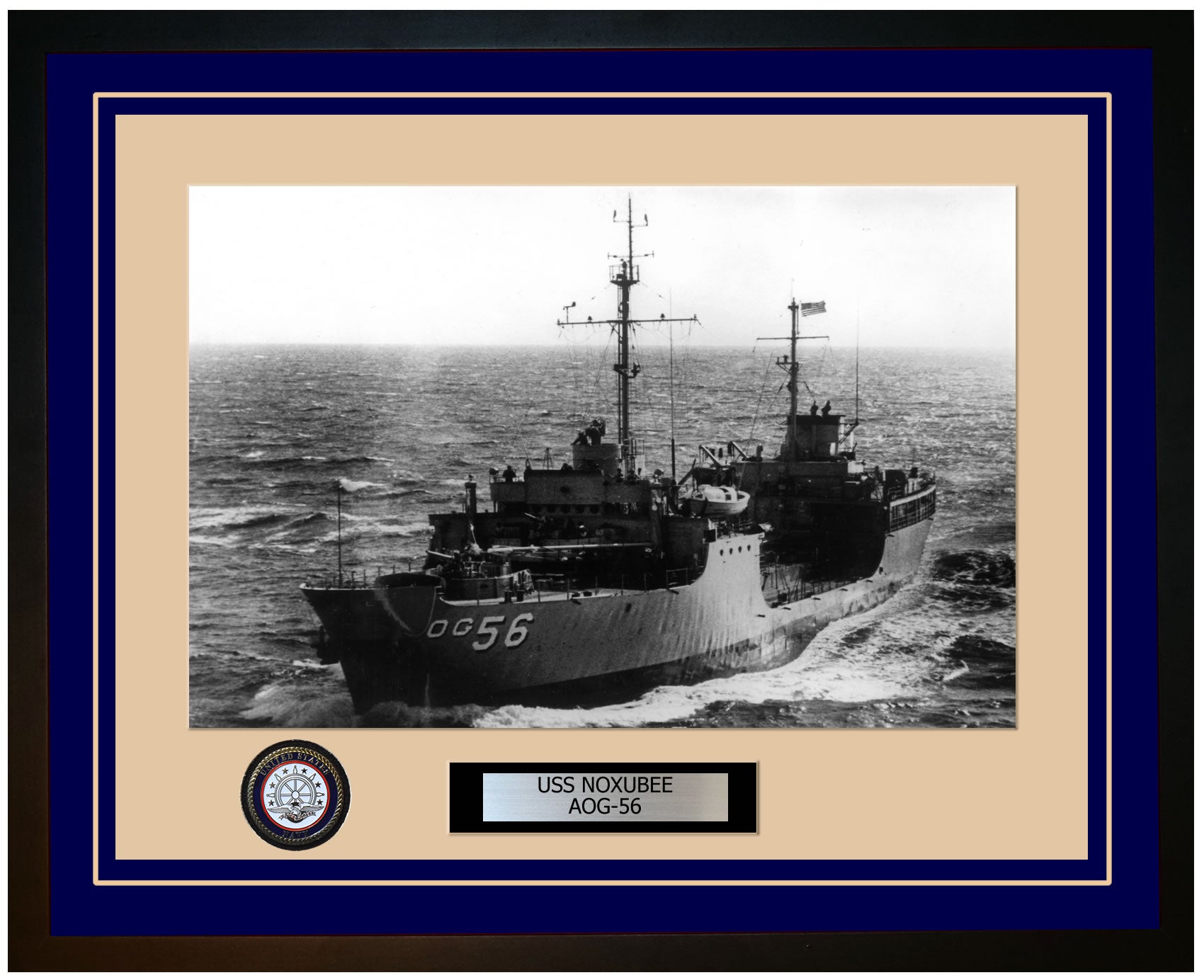USS NOXUBEE AOG-56 Framed Navy Ship Photo Blue