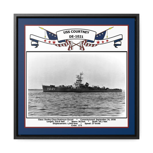 USS Courtney DE-1021 Navy Floating Frame Photo Front View