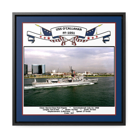 USS O'Callahan FF-1051 Navy Floating Frame Photo Front View