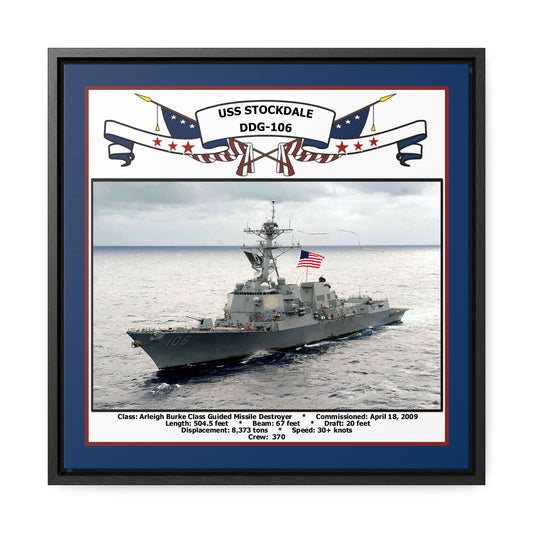 USS Stockdale DDG-106 Navy Floating Frame Photo Front View