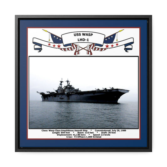 USS Wasp LHD-1 Navy Floating Frame Photo Front View