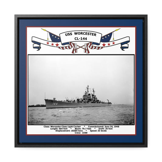 USS Worcester CL-144 Navy Floating Frame Photo Front View