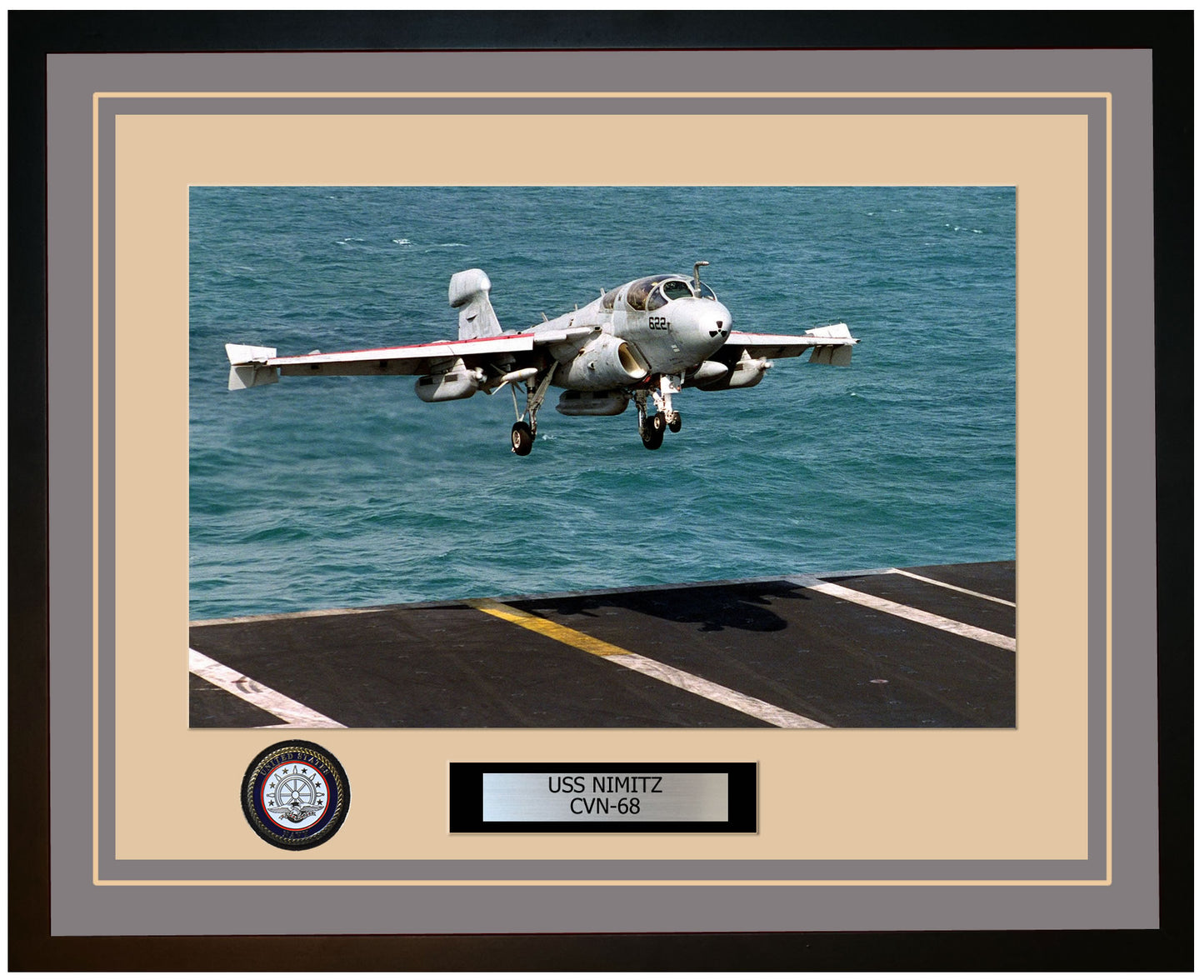 USS NIMITZ CVN-68 Framed Navy Ship Photo Grey