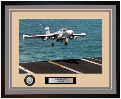 USS NIMITZ CVN-68 Framed Navy Ship Photo Grey