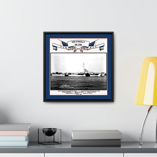 USS Oreilly DE-330 Navy Floating Frame Photo Desk View