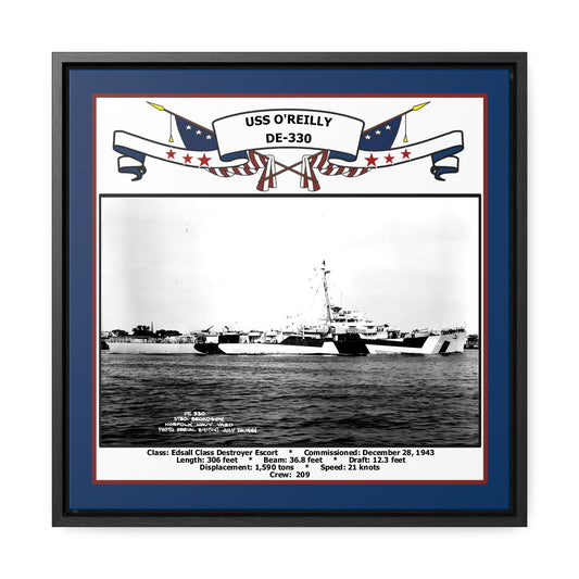 USS Oreilly DE-330 Navy Floating Frame Photo Front View