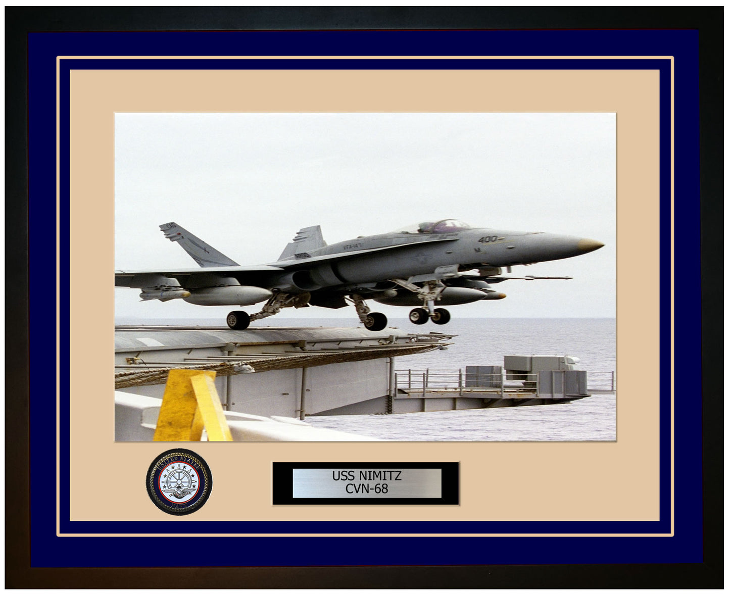 USS NIMITZ CVN-68 Framed Navy Ship Photo Blue