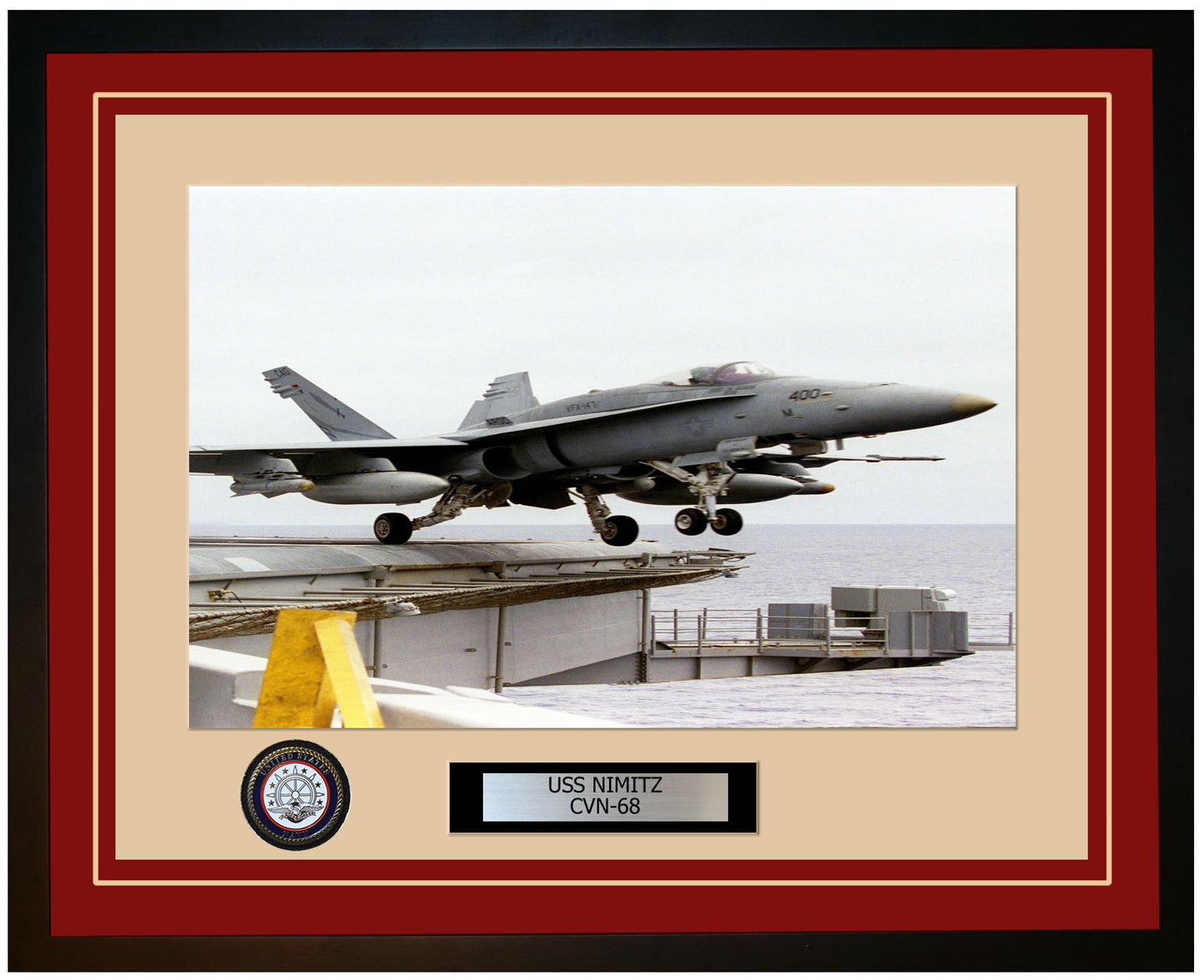 USS NIMITZ CVN-68 Framed Navy Ship Photo Burgundy