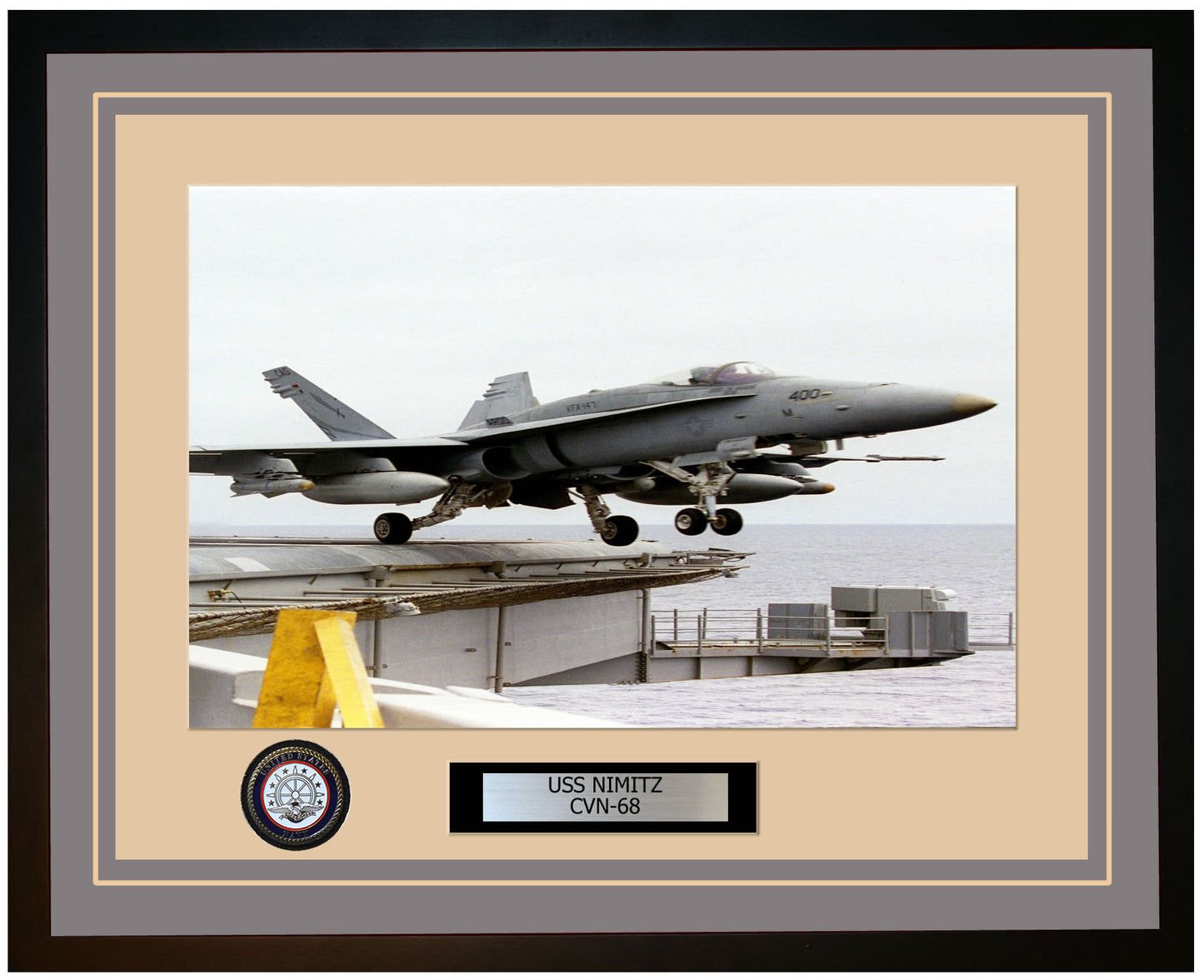 USS NIMITZ CVN-68 Framed Navy Ship Photo Grey