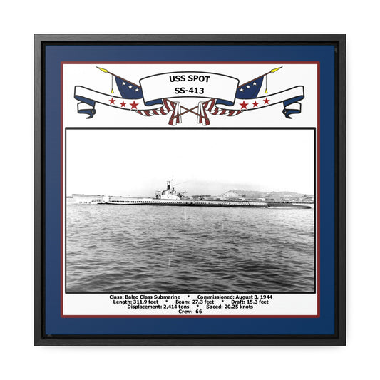 USS Spot SS-413 Navy Floating Frame Photo Front View