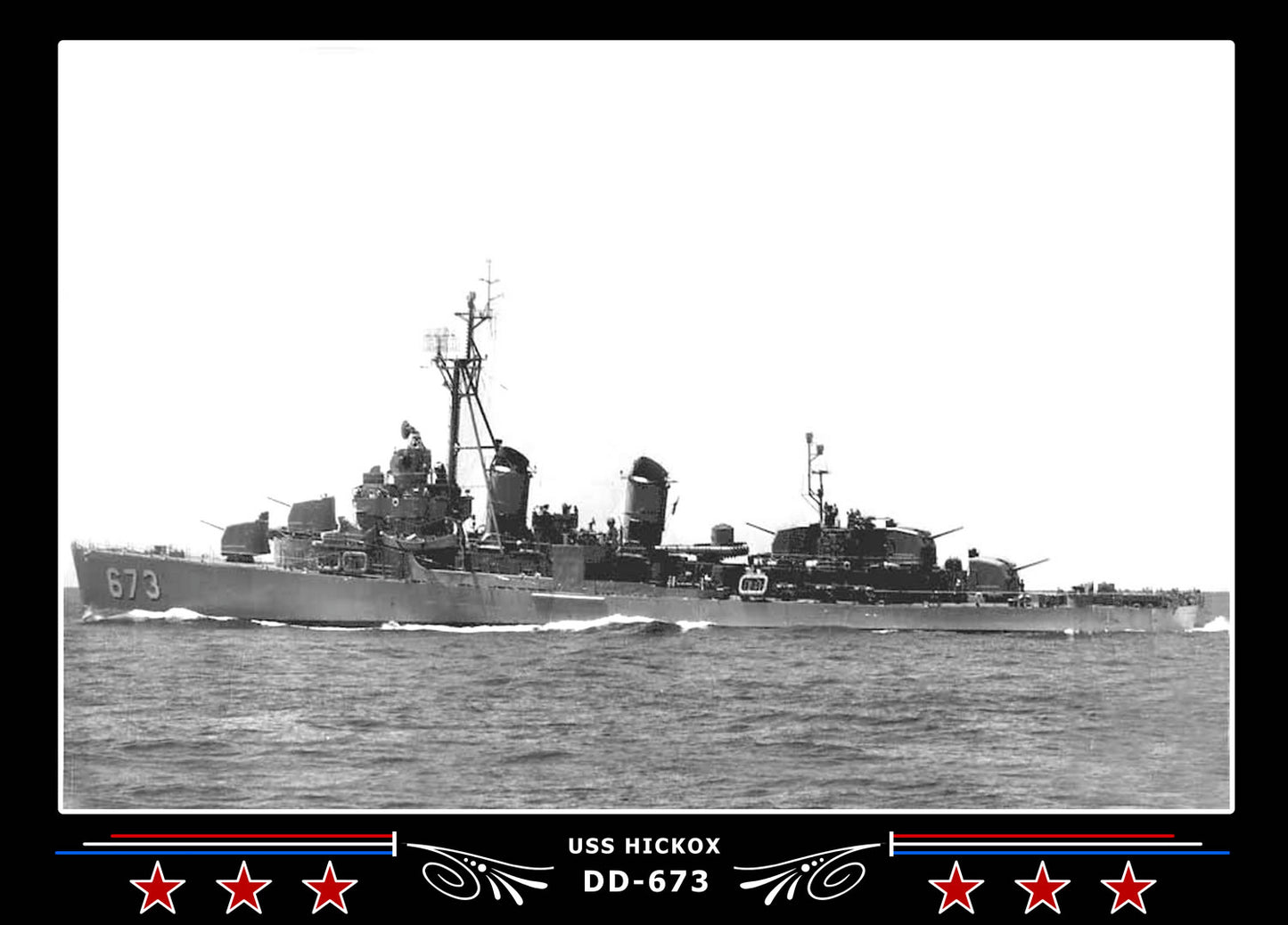 USS Hickox DD-673 Canvas Photo Print