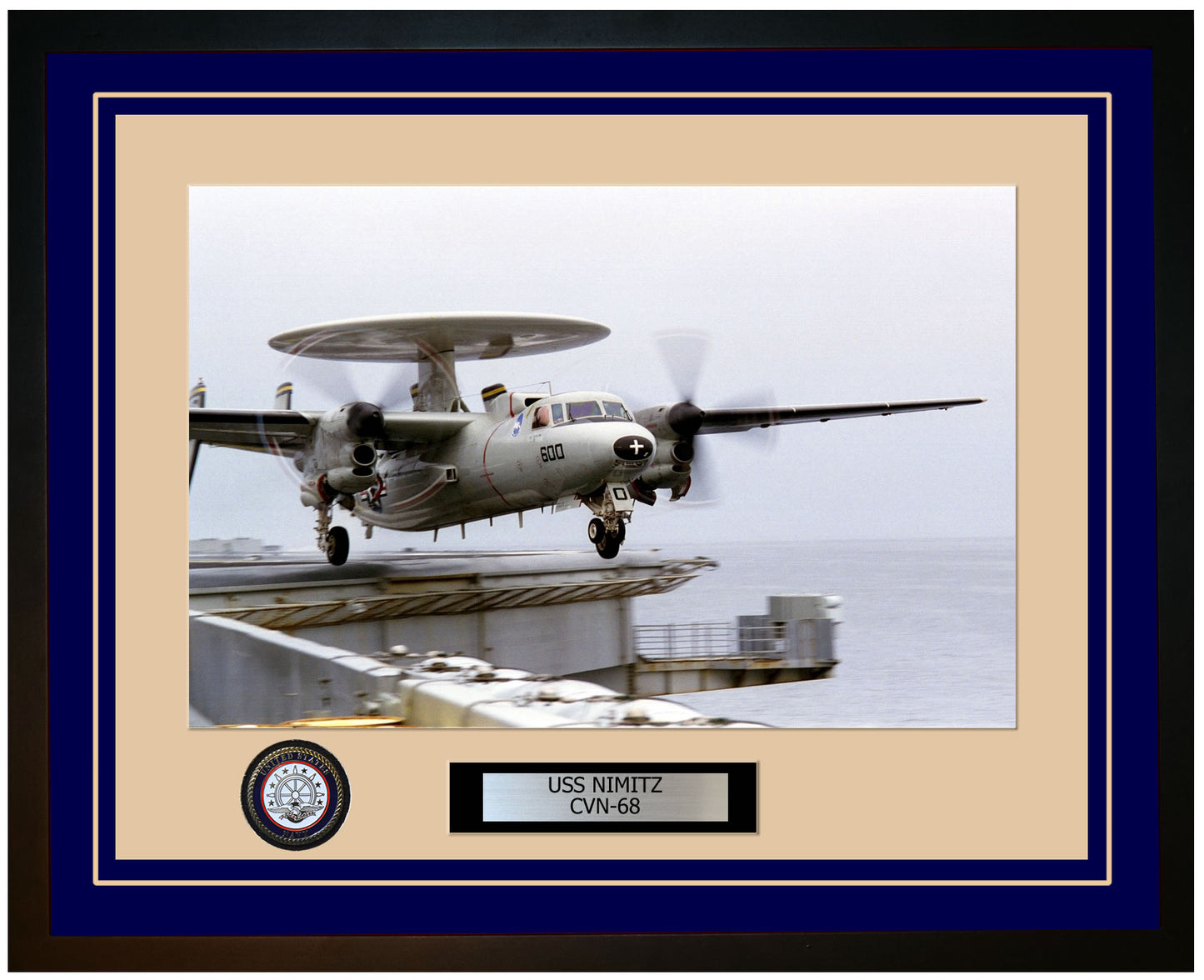 USS NIMITZ CVN-68 Framed Navy Ship Photo Blue