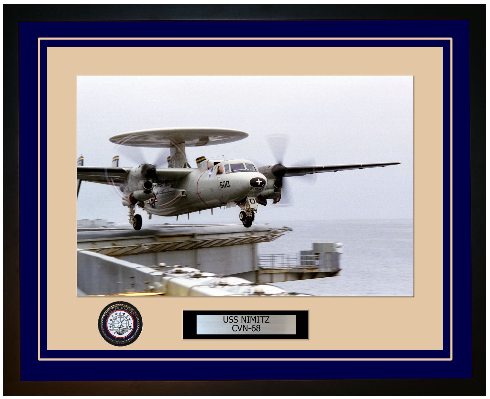 USS NIMITZ CVN-68 Framed Navy Ship Photo Blue