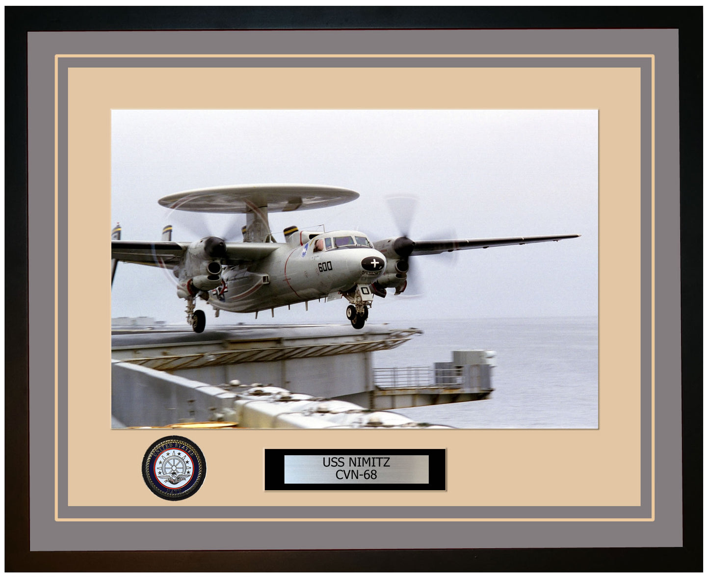 USS NIMITZ CVN-68 Framed Navy Ship Photo Grey