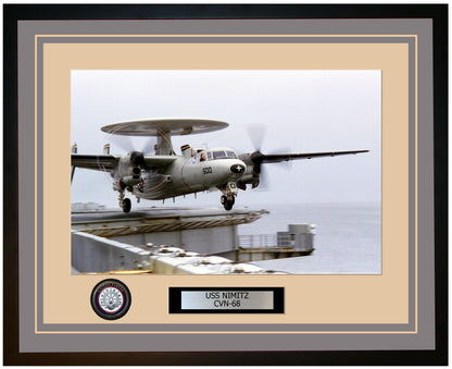 USS NIMITZ CVN-68 Framed Navy Ship Photo Grey