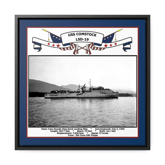 USS Comstock LSD-19 Navy Floating Frame Photo Front View