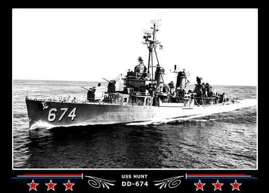 USS Hunt DD-674 Canvas Photo Print