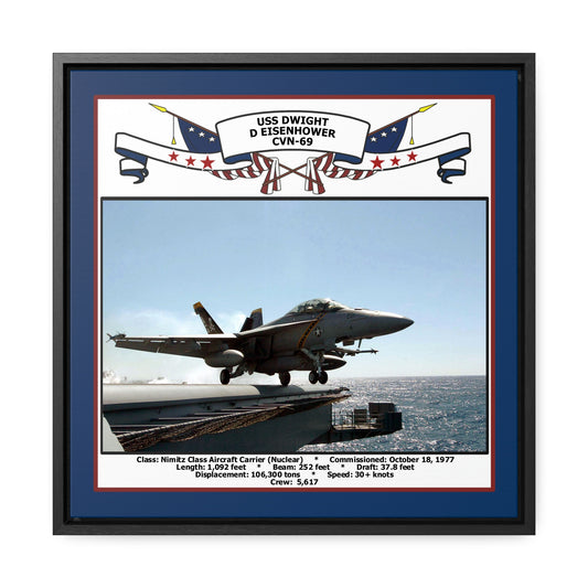 USS Dwight D Eisenhower CVN-69 Navy Floating Frame Photo Front View
