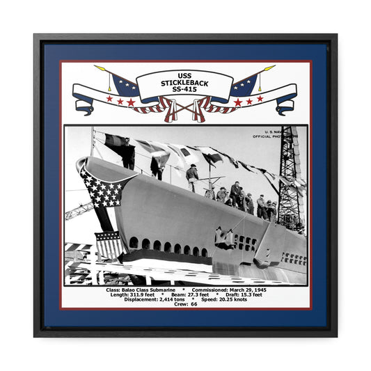 USS Stickleback SS-415 Navy Floating Frame Photo Front View