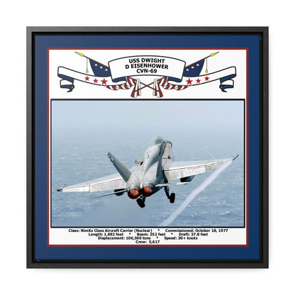 USS Dwight D Eisenhower CVN-69 Navy Floating Frame Photo Front View