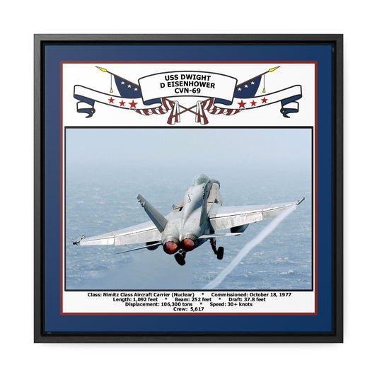 USS Dwight D Eisenhower CVN-69 Navy Floating Frame Photo Front View