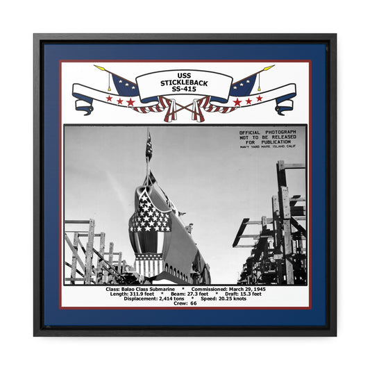 USS Stickleback SS-415 Navy Floating Frame Photo Front View