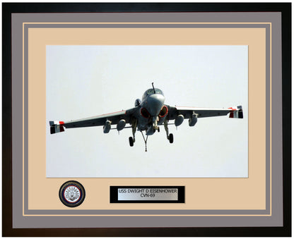 USS DWIGHT D EISENHOWER CVN-69 Framed Navy Ship Photo Grey