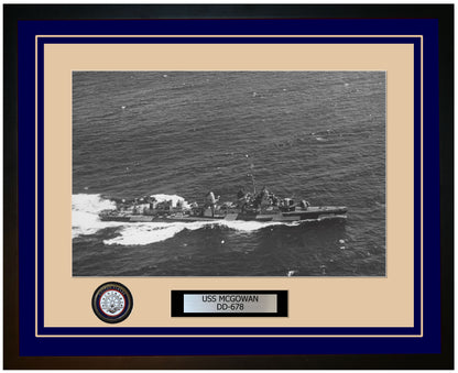 USS MCGOWAN DD-678 Framed Navy Ship Photo Blue