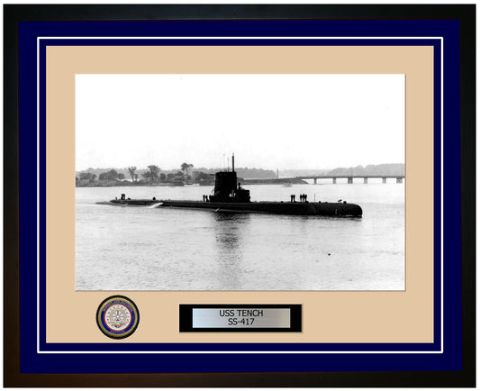 USS Tench SS-417 Framed Navy Ship Photo Blue