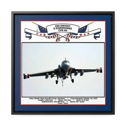 USS Dwight D Eisenhower CVN-69 Navy Floating Frame Photo Front View