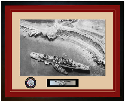 USS MCGOWAN DD-678 Framed Navy Ship Photo Burgundy