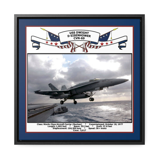 USS Dwight D Eisenhower CVN-69 Navy Floating Frame Photo Front View
