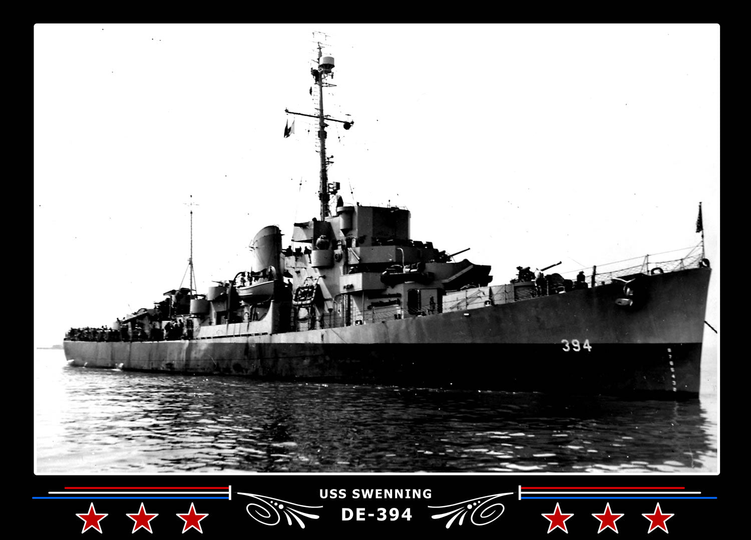 USS Swenning DE-394 Canvas Photo Print