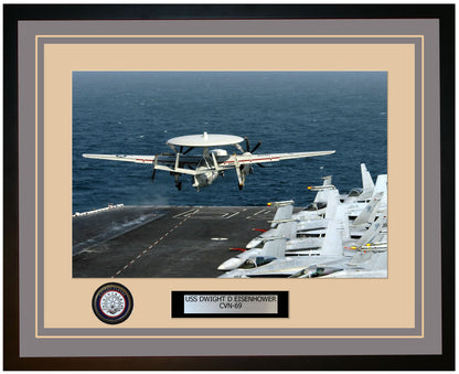 USS DWIGHT D EISENHOWER CVN-69 Framed Navy Ship Photo Grey