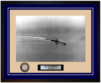 USS Thornback SS-418 Framed Navy Ship Photo Blue