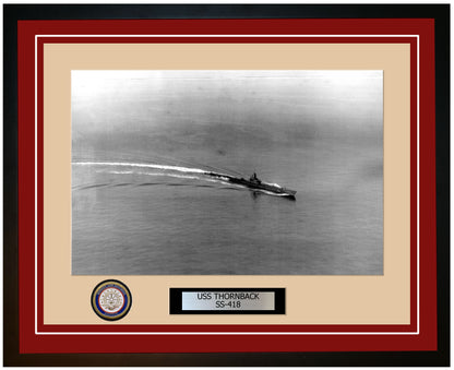 USS Thornback SS-418 Framed Navy Ship Photo Burgundy
