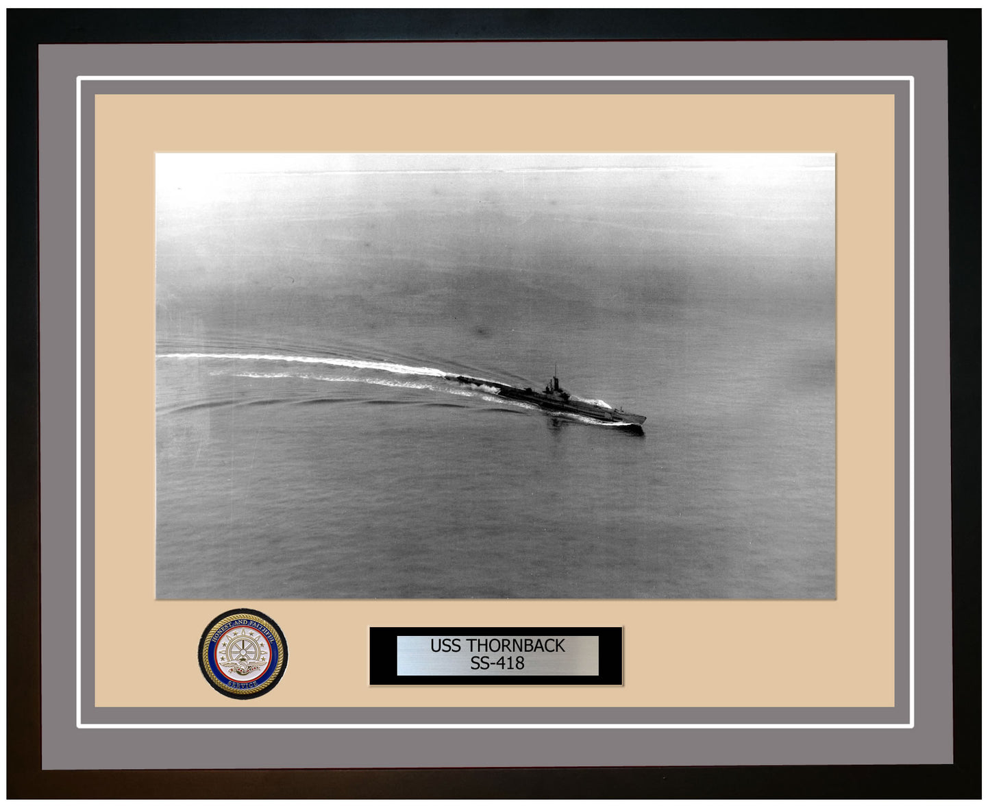 USS Thornback SS-418 Framed Navy Ship Photo Grey
