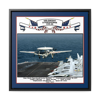 USS Dwight D Eisenhower CVN-69 Navy Floating Frame Photo Front View