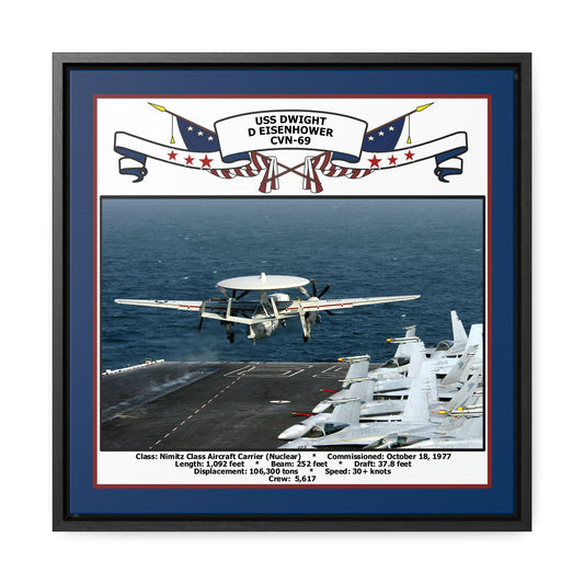 USS Dwight D Eisenhower CVN-69 Navy Floating Frame Photo Front View