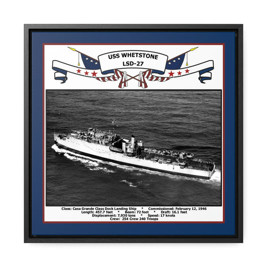 USS Whetstone LSD-27 Navy Floating Frame Photo Front View