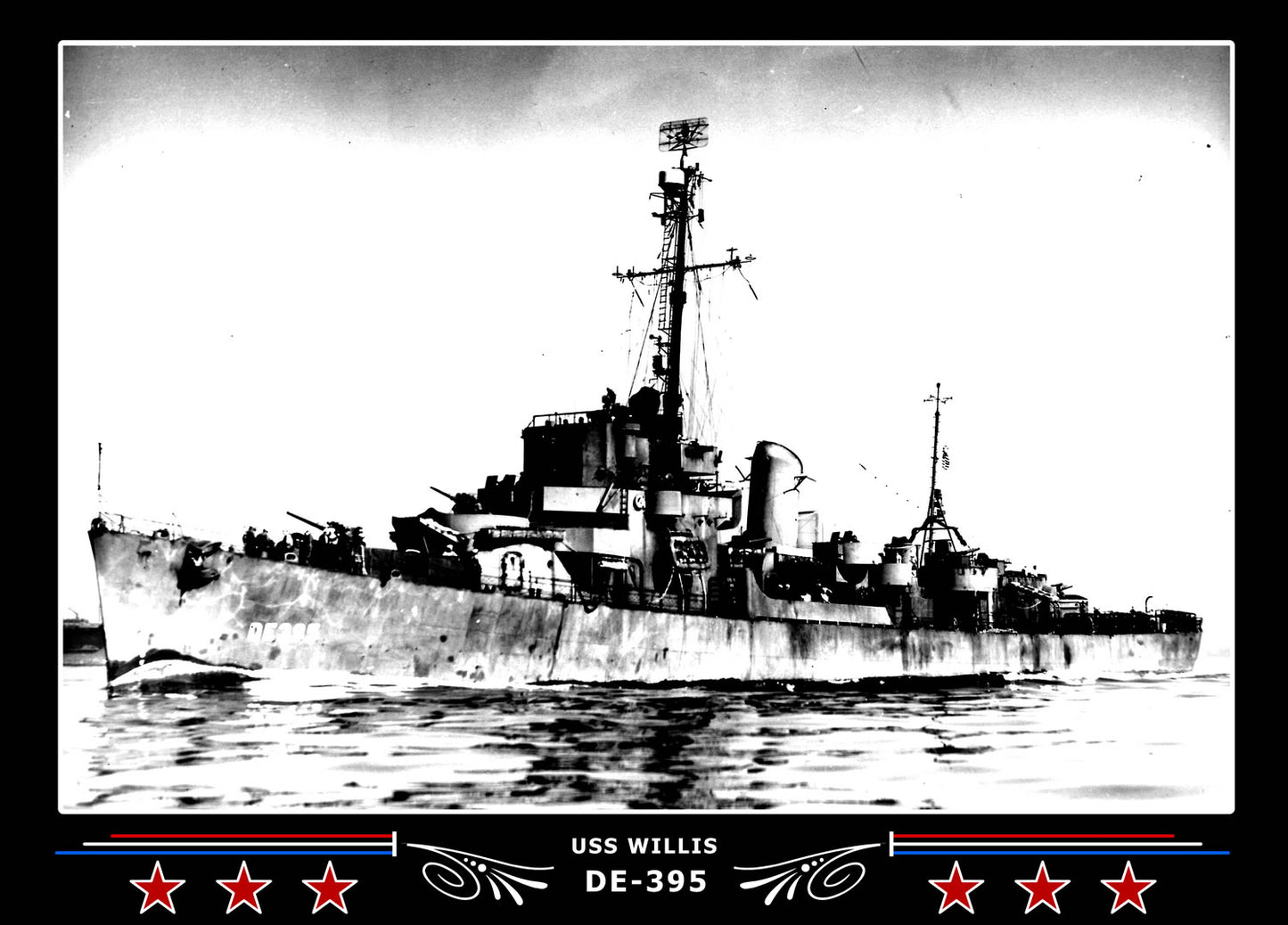 USS Willis DE-395 Canvas Photo Print