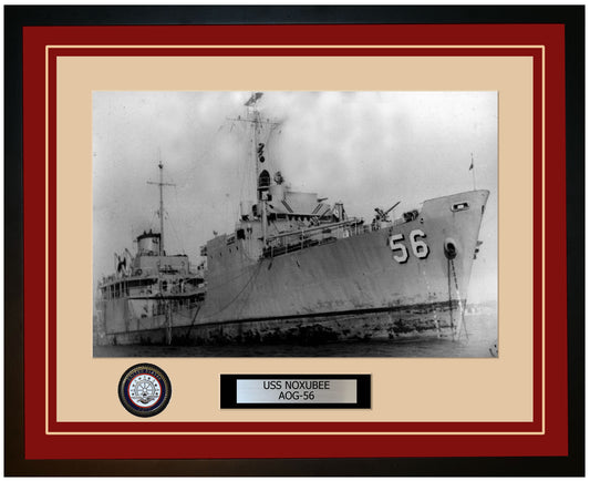 USS NOXUBEE AOG-56 Framed Navy Ship Photo Burgundy