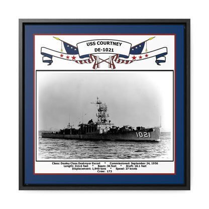 USS Courtney DE-1021 Navy Floating Frame Photo Front View