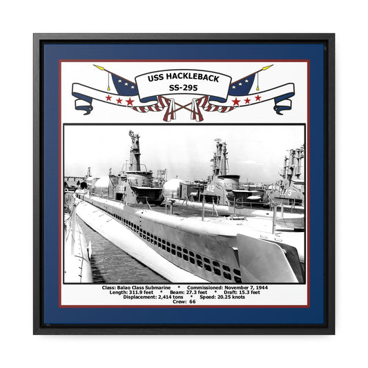 USS Hackleback SS-295 Navy Floating Frame Photo Front View