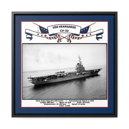 USS Kearsarge CV-33 Navy Floating Frame Photo Front View