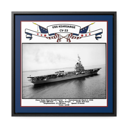 USS Kearsarge CV-33 Navy Floating Frame Photo Front View