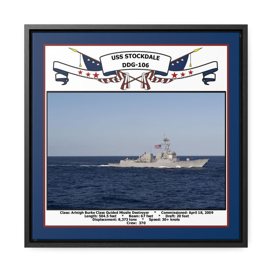 USS Stockdale DDG-106 Navy Floating Frame Photo Front View